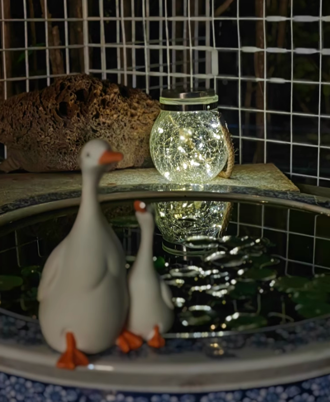 Întâlnind o noapte poetică! Lumină mică de ambianță luminează un colț micro romantic